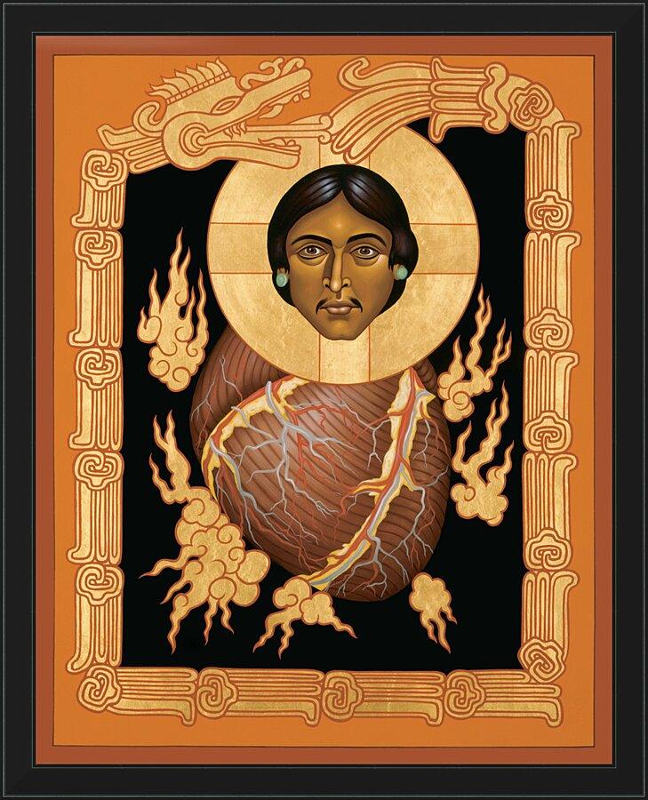 Wall Frame Black - Quetzalcoatl Christ by Br. Robert Lentz, OFM - Trinity Stores