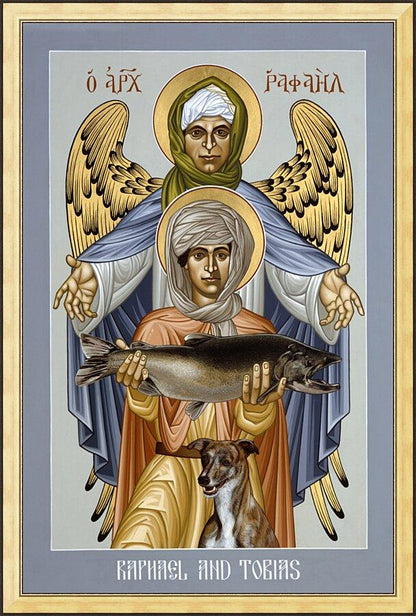 Wall Frame Gold - St. Raphael and Tobias by Br. Robert Lentz, OFM - Trinity Stores