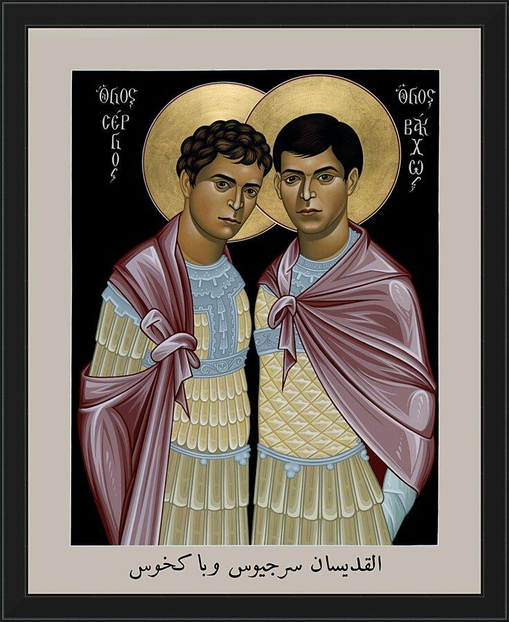 Wall Frame Black - Sts. Sergius and Bacchus by Br. Robert Lentz, OFM - Trinity Stores