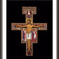 Wall Frame Espresso, Matted - San Damiano Crucifix by Br. Robert Lentz, OFM - Trinity Stores