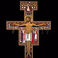 Wall Frame Black, Matted - San Damiano Crucifix by Br. Robert Lentz, OFM - Trinity Stores