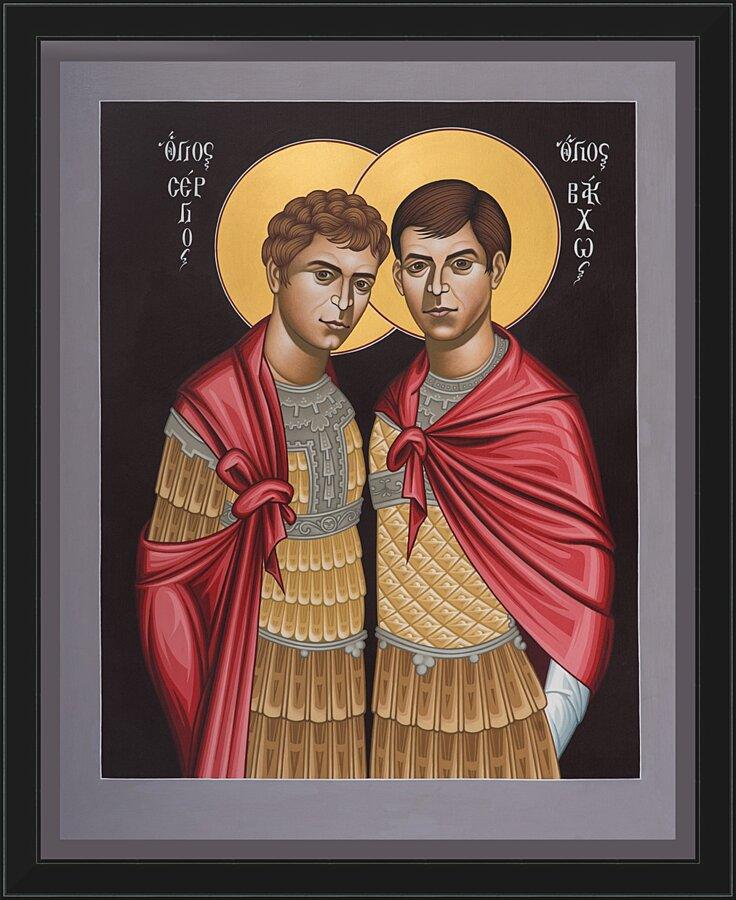 Wall Frame Black - Sts. Sergius and Bacchus by Br. Robert Lentz, OFM - Trinity Stores