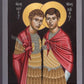 Wall Frame Black, Matted - Sts. Sergius and Bacchus by Br. Robert Lentz, OFM - Trinity Stores