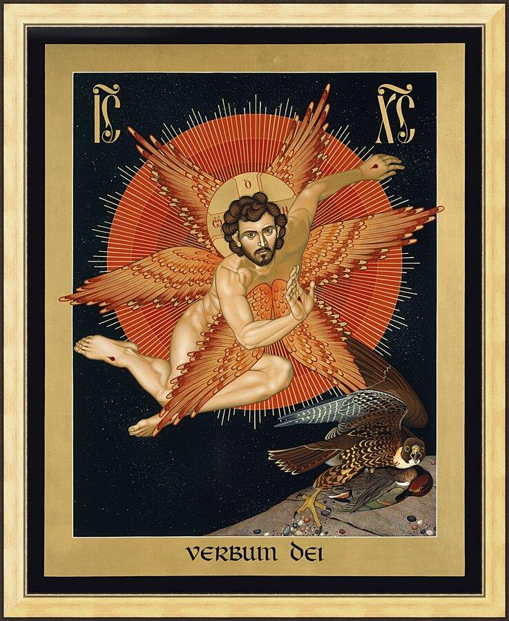 Wall Frame Gold - Seraphic Christ by Br. Robert Lentz, OFM - Trinity Stores