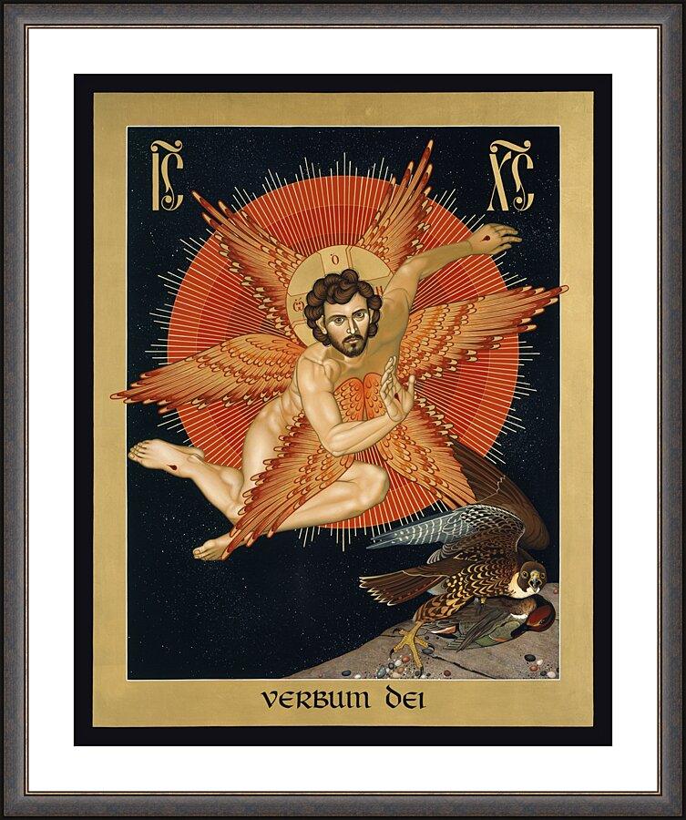 Wall Frame Espresso, Matted - Seraphic Christ by Br. Robert Lentz, OFM - Trinity Stores