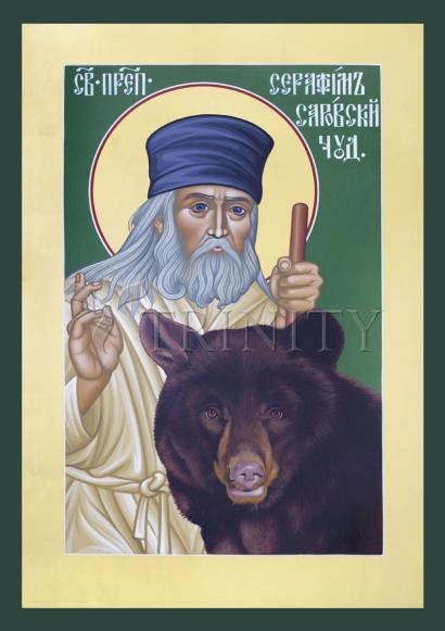 Wall Frame Gold, Matted - St. Seraphim of Sarov by Br. Robert Lentz, OFM - Trinity Stores