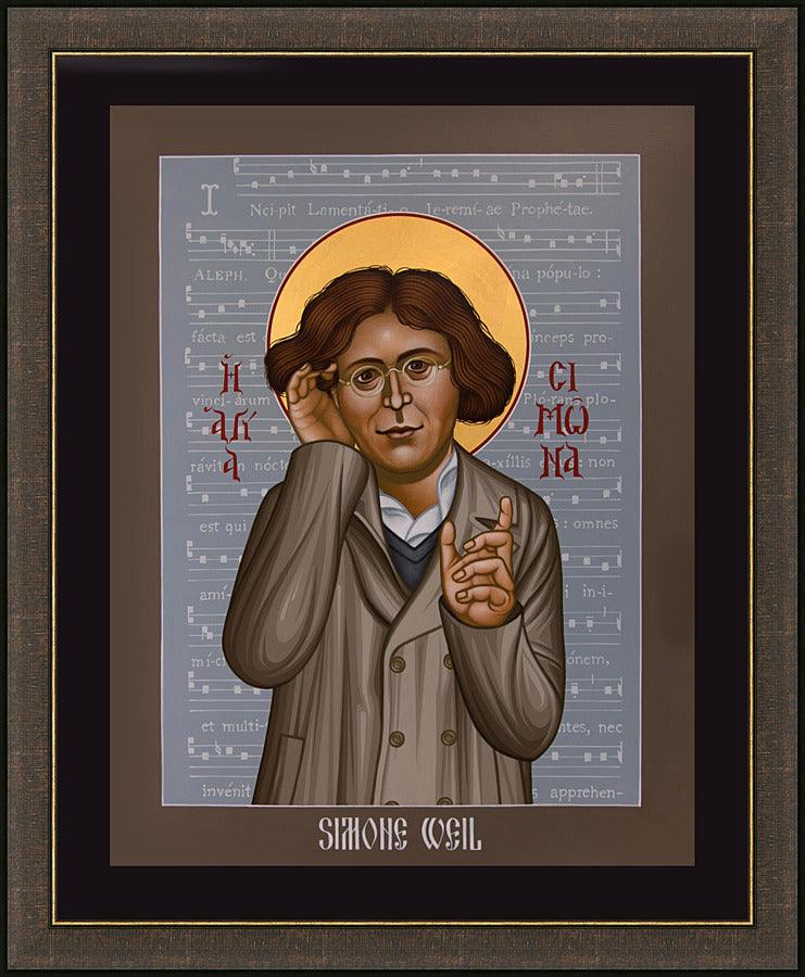 Wall Frame Espresso - Simone Weil by Br. Robert Lentz, OFM - Trinity Stores