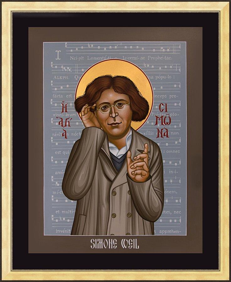 Wall Frame Gold - Simone Weil by Br. Robert Lentz, OFM - Trinity Stores
