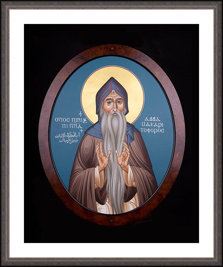 Wall Frame Espresso, Matted - St. Macarius the Great by Br. Robert Lentz, OFM - Trinity Stores