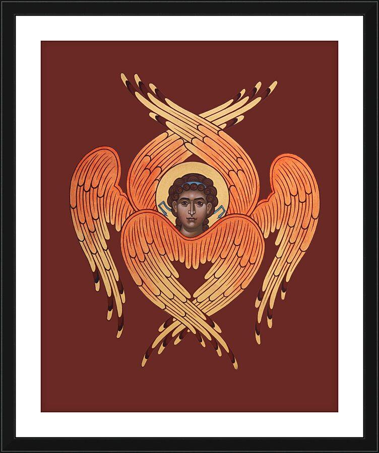 Wall Frame Black, Matted - Seraph Angel by Br. Robert Lentz, OFM - Trinity Stores