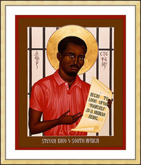 Wall Frame Gold - Stephen Biko of South Africa by R. Lentz