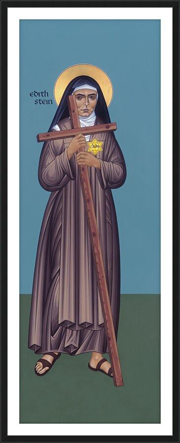 Wall Frame Black, Matted - St. Edith Stein by Br. Robert Lentz, OFM - Trinity Stores