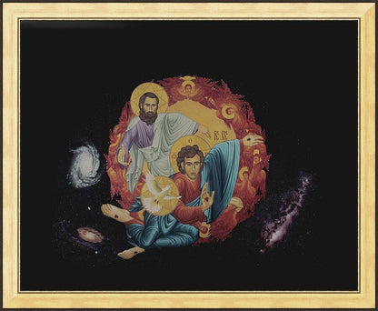 Wall Frame Gold - Holy Trinity by Br. Robert Lentz, OFM - Trinity Stores