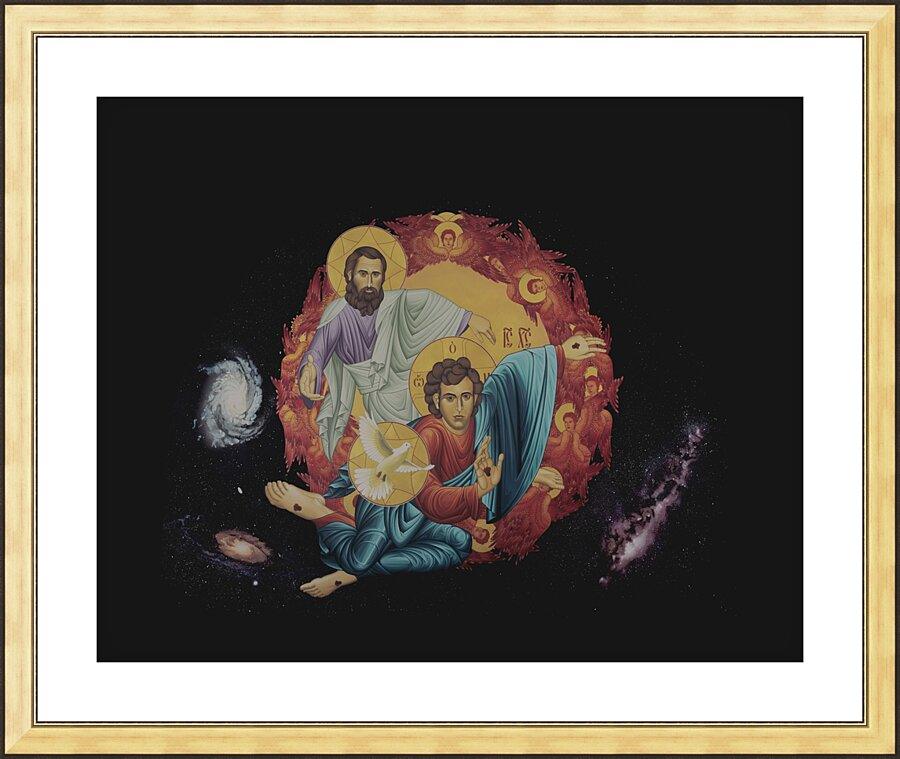 Wall Frame Gold, Matted - Holy Trinity by Br. Robert Lentz, OFM - Trinity Stores