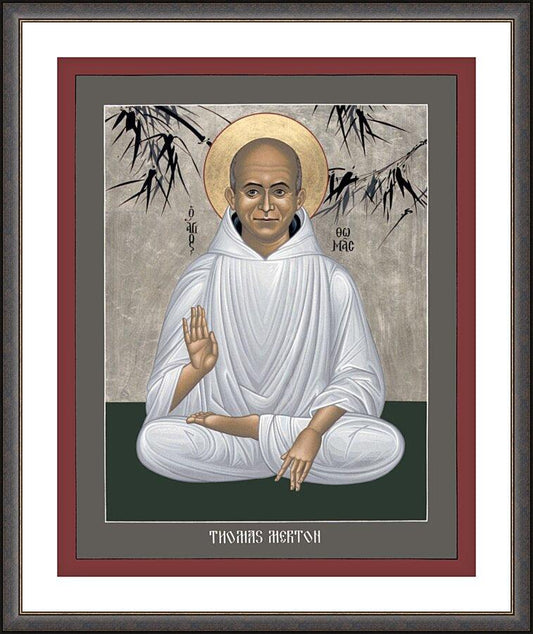 Wall Frame Espresso, Matted - Thomas Merton by Br. Robert Lentz, OFM - Trinity Stores