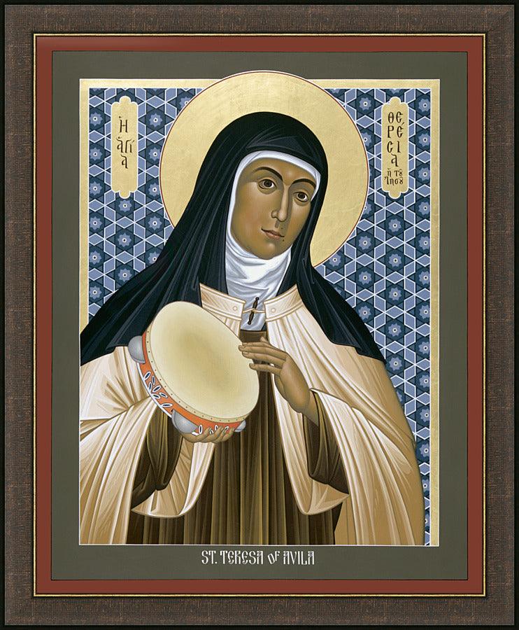 Wall Frame Espresso - St. Teresa of Avila by Br. Robert Lentz, OFM - Trinity Stores