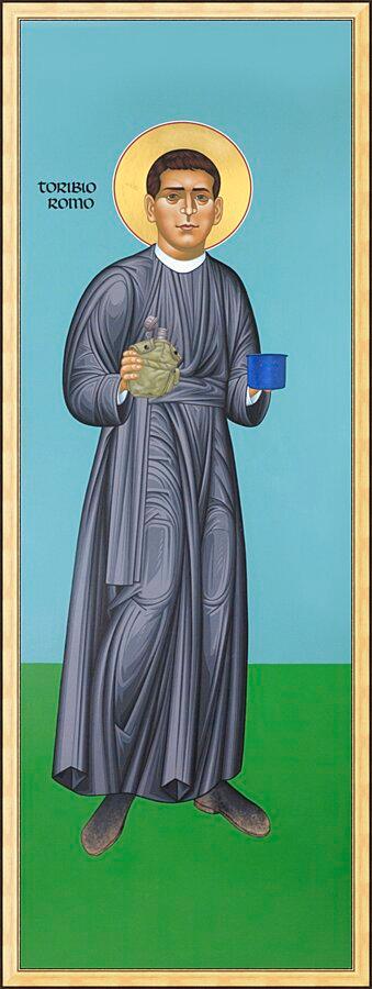 Wall Frame Gold - St. Toribio Romo by Br. Robert Lentz, OFM - Trinity Stores