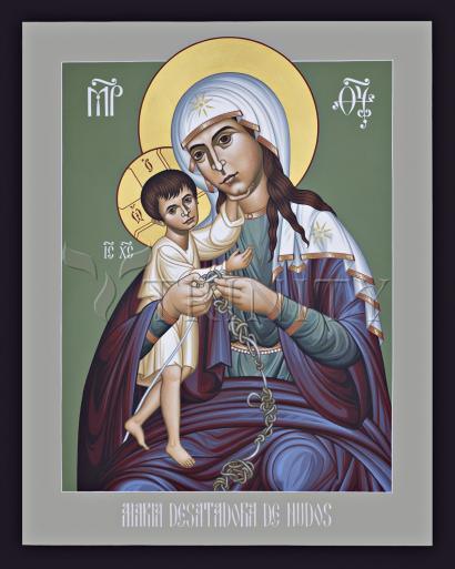 Wall Frame Gold, Matted - Mary, Undoer of Knots - Spanish by Br. Robert Lentz, OFM - Trinity Stores