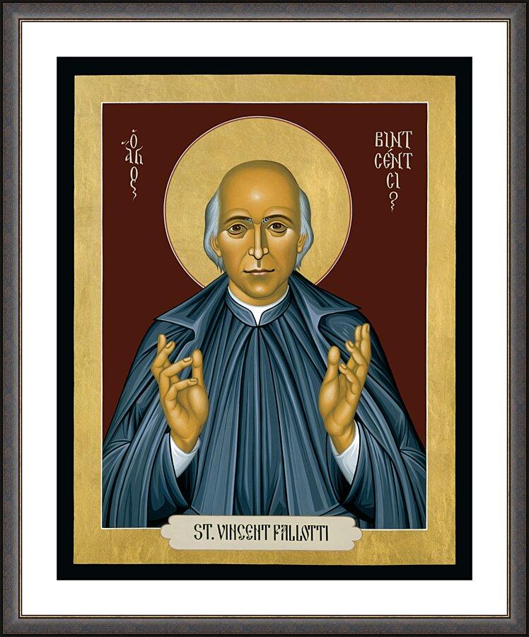 Wall Frame Espresso, Matted - St. Vincent Pallotti by Br. Robert Lentz, OFM - Trinity Stores