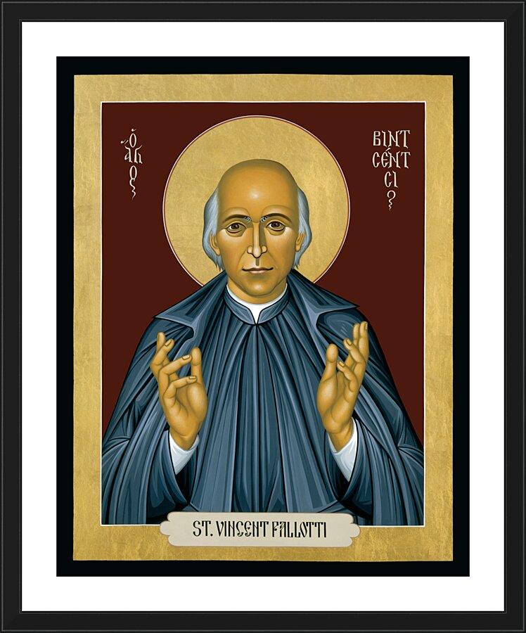 Wall Frame Black, Matted - St. Vincent Pallotti by Br. Robert Lentz, OFM - Trinity Stores