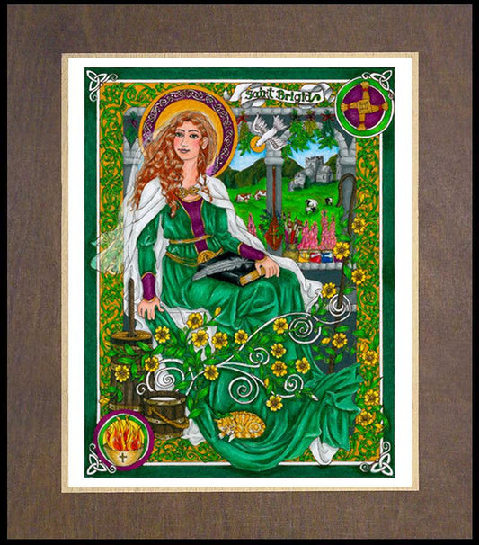 St. Brigid - Wood Plaque Premium by Brenda Nippert - Trinity Stores