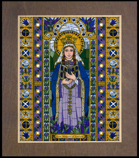 St. Margaret of Scotland - Wood Plaque Premium by Brenda Nippert - Trinity Stores