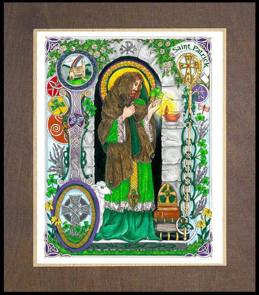 St. Patrick - Wood Plaque Premium by Brenda Nippert - Trinity Stores