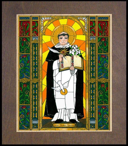 St. Thomas Aquinas - Wood Plaque Premium by Brenda Nippert - Trinity Stores