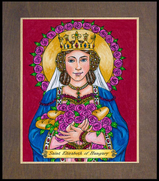 St. Elizabeth of Hungary - Wood Plaque Premium by Brenda Nippert - Trinity Stores