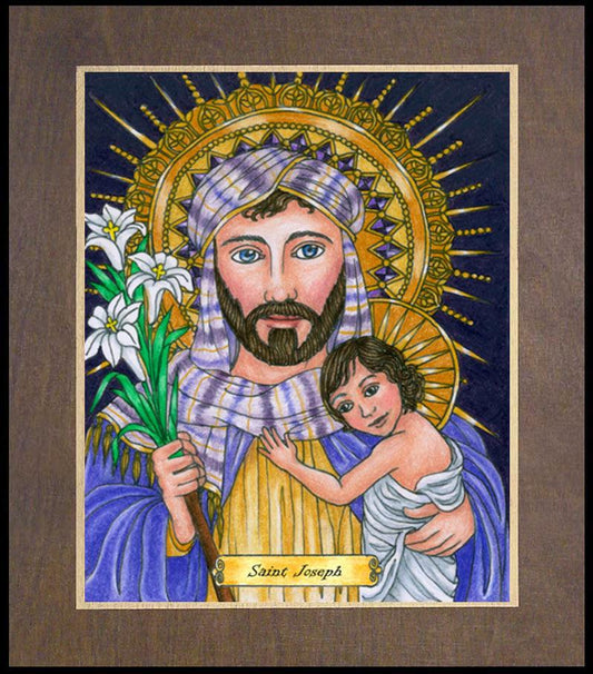 St. Joseph - Wood Plaque Premium by Brenda Nippert - Trinity Stores
