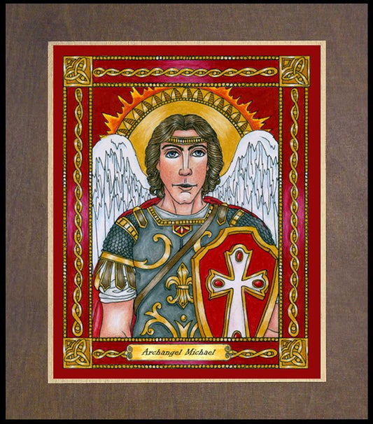 St. Michael Archangel - Wood Plaque Premium by Brenda Nippert - Trinity Stores