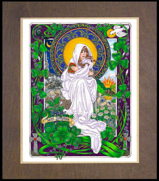 St. Dymphna - Wood Plaque Premium by Brenda Nippert - Trinity Stores