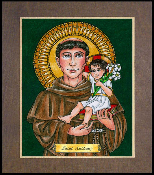 St. Anthony of Padua - Wood Plaque Premium by Brenda Nippert - Trinity Stores