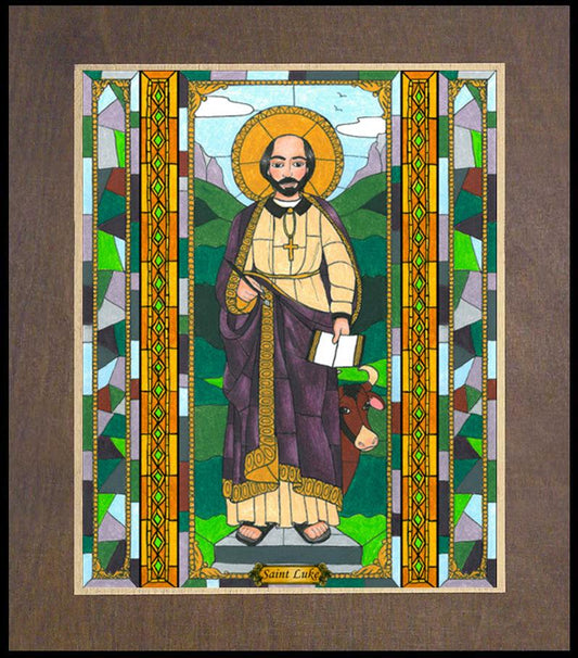 St. Luke the Evangelist - Wood Plaque Premium