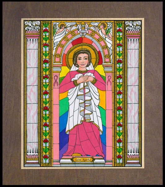 St. Agatha - Wood Plaque Premium by Brenda Nippert - Trinity Stores