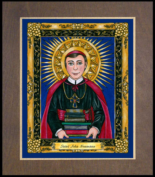 St. John Neumann - Wood Plaque Premium by Brenda Nippert - Trinity Stores