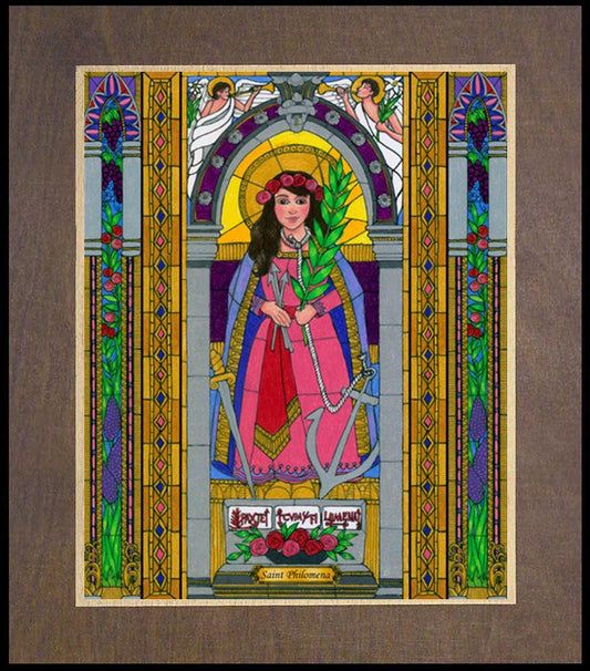 St. Philomena - Wood Plaque Premium by Brenda Nippert - Trinity Stores