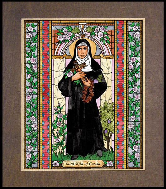 St. Rita of Cascia - Wood Plaque Premium by Brenda Nippert - Trinity Stores