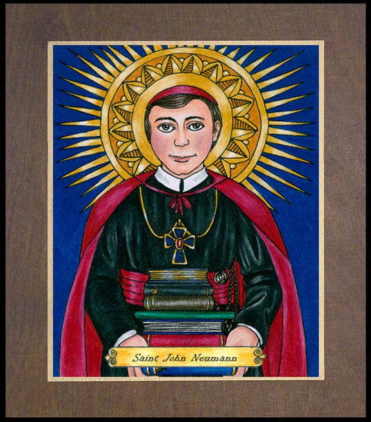 St. John Neumann - Wood Plaque Premium by Brenda Nippert - Trinity Stores
