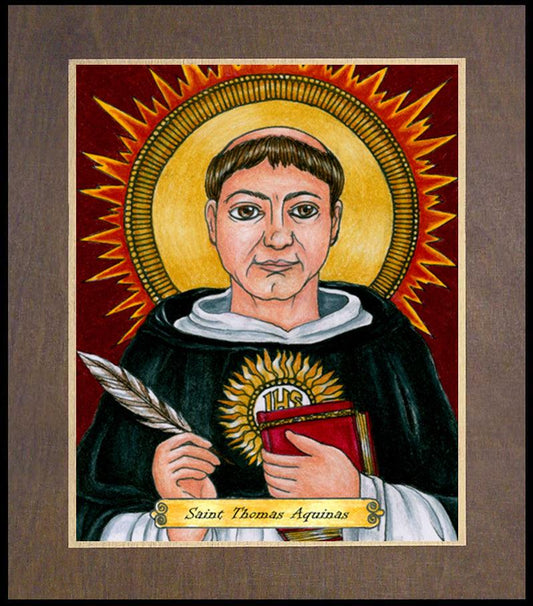 St. Thomas Aquinas - Wood Plaque Premium by Brenda Nippert - Trinity Stores
