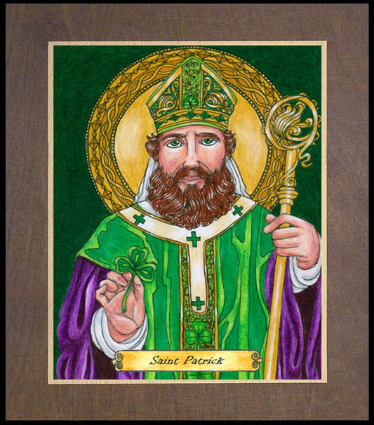 St. Patrick - Wood Plaque Premium by Brenda Nippert - Trinity Stores