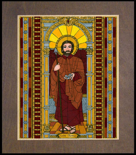 St. Thomas the Apostle - Wood Plaque Premium by Brenda Nippert - Trinity Stores