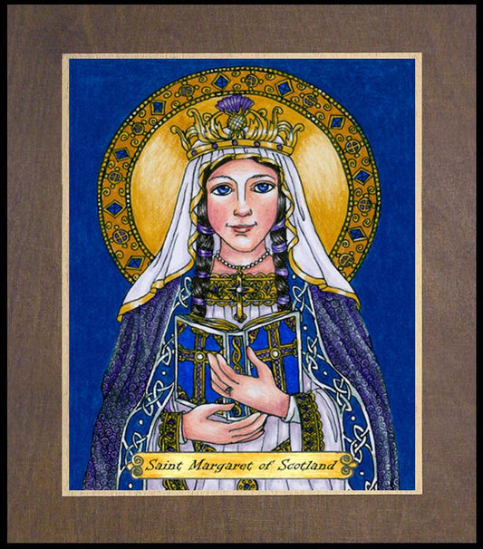 St. Margaret of Scotland - Wood Plaque Premium by Brenda Nippert - Trinity Stores