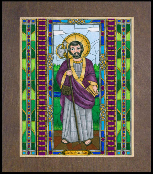 St. Matthias the Apostle - Wood Plaque Premium