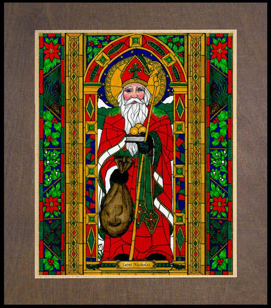 St. Nicholas - Wood Plaque Premium by Brenda Nippert - Trinity Stores