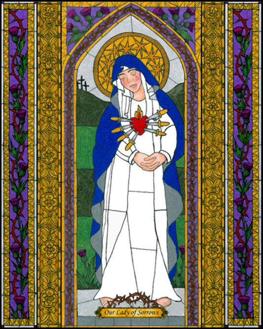 Our Lady of Sorrows - Wood Plaque by Brenda Nippert - Trinity Stores