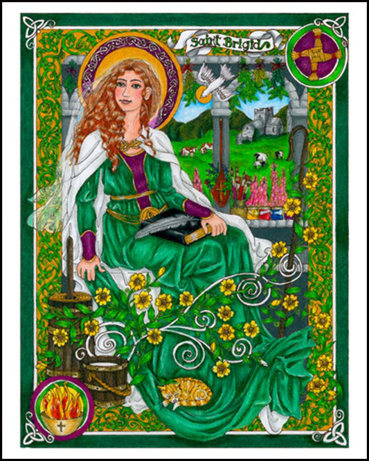 St. Brigid - Wood Plaque by Brenda Nippert - Trinity Stores