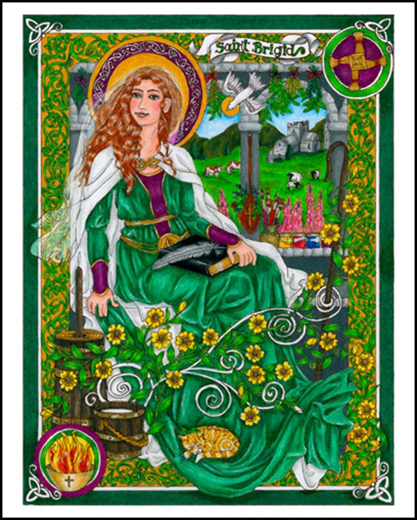 St. Brigid - Wood Plaque by Brenda Nippert - Trinity Stores