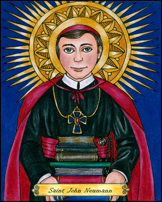 St. John Neumann - Wood Plaque by Brenda Nippert - Trinity Stores