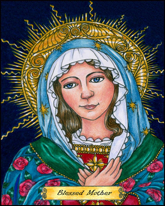 Blessed Mary Mother of God - Wood Plaque by Brenda Nippert - Trinity Stores